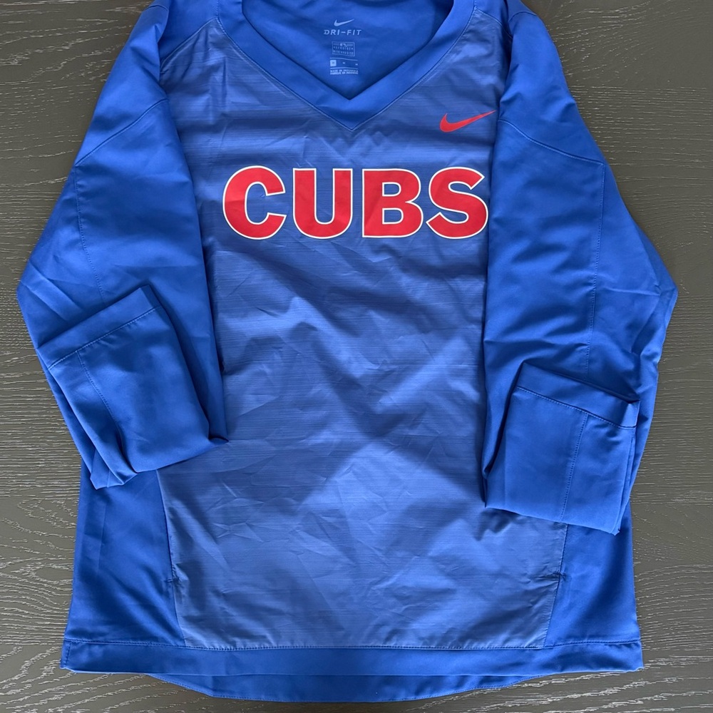 NWT Nike Dri-Fit Chicago Cubs Pullover Windbreaker Jacket W/Pouch Size Men's M